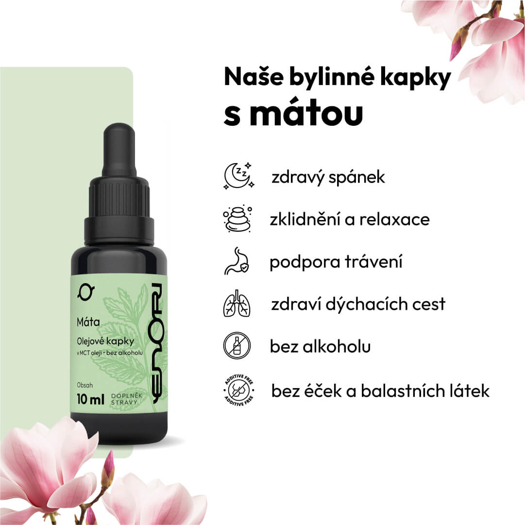 Bylinné kapky s mátou